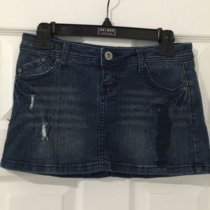 y2k Distressed jean Mini skirt.